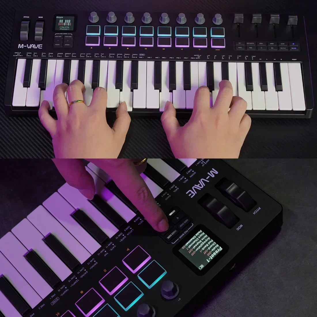 Teclado M-VAVE SMK-37 Pro, con - Midi Controller Pad avaliação e preço